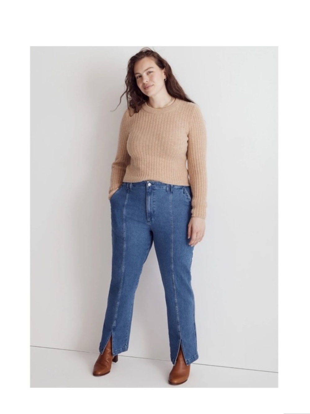 Madewell The Perfect Vintage Straight Jeans Split Hem Women's Size 32
